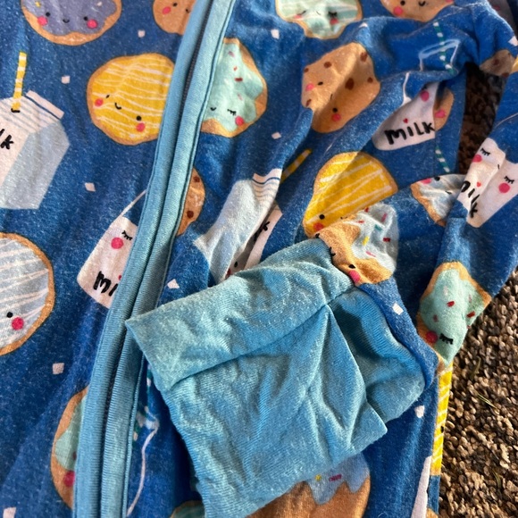 Little Sleepies Blue Cookie and Milk Footie - Picture 3 of 4